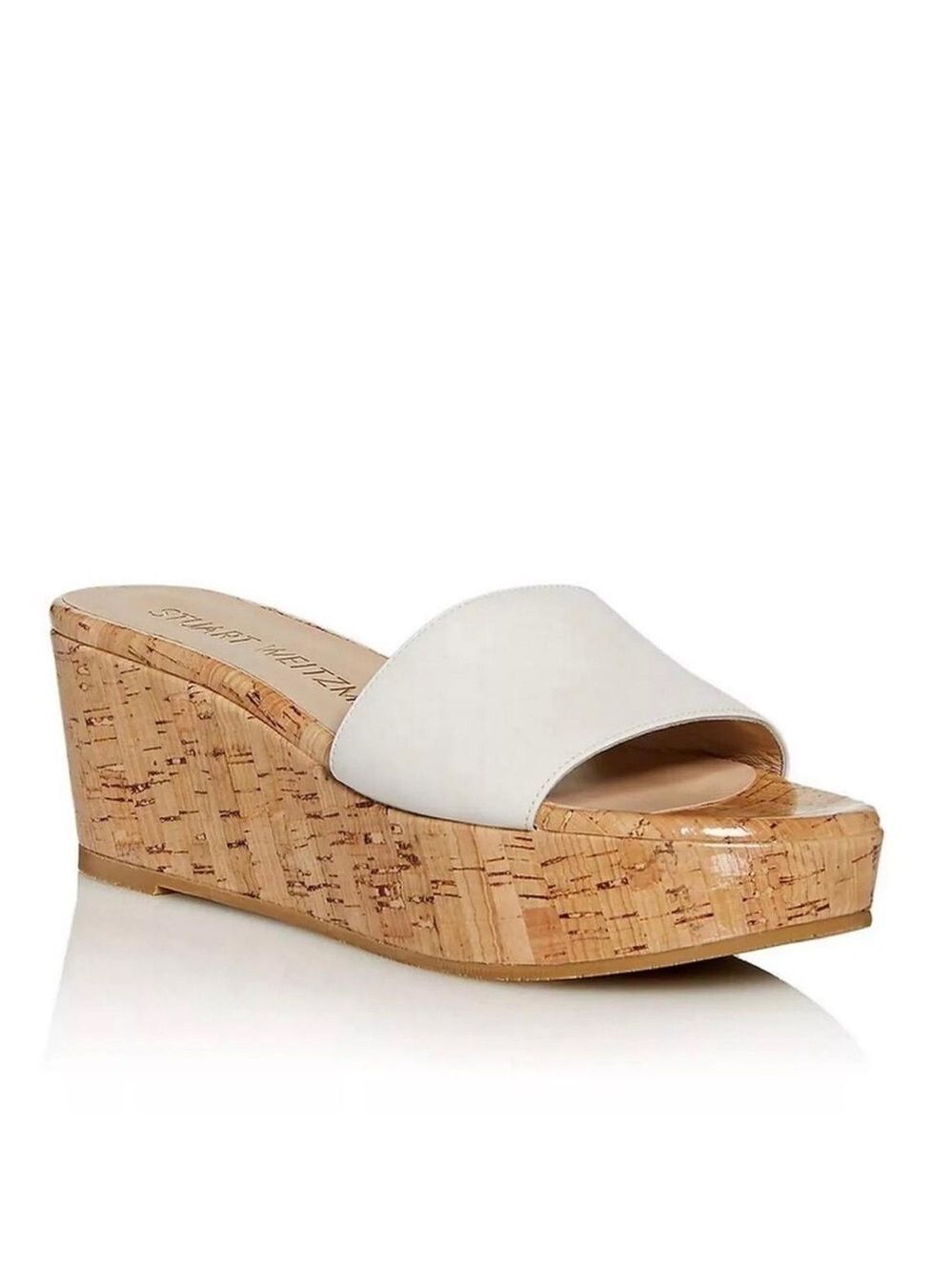 Stuart Weitzman Summer Wedge Platform Leather Slide Sandal - NWT